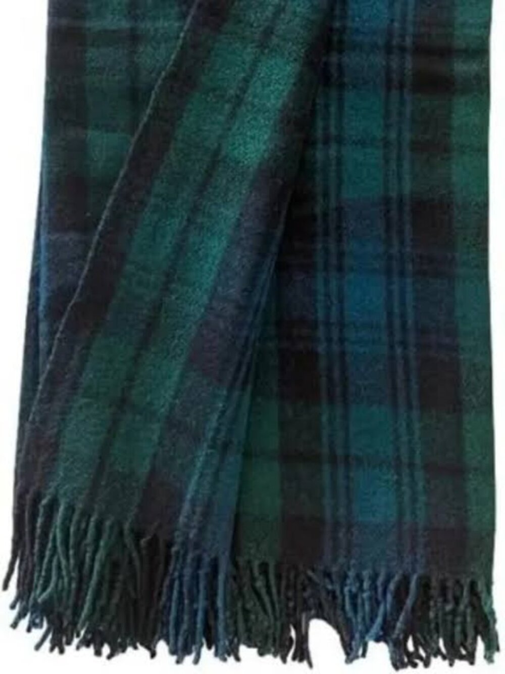 Clans Scotland Black Watch Tartan Wool Blend Fringe Blanket 60"x70" New
